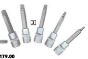 Midas Professional Tools Spline Socket Sets 100mm Long 6, 8, 10, 12, 14mm SLS5M