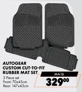 Autogear Custom Cut To Fit Rubber Mat Set MA16