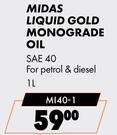 Midas Liquid Gold Monograde Oil SAE 40 MI40-1-1L