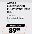 Midas Liquid Gold Fully Synthetic Oil 5W-40 MI5W40-1-1L