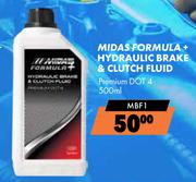 Midas Formula+ Hydraulic Brake & Clutch Fluid MBF1-500ml