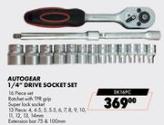 Autogear 1/4" Drive Socket Set SK16PC