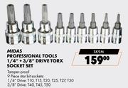 Midas Professional Tools 1/4" + 3/8" Drive Torx Socket Set SK9M