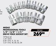 Midas Professional Tools 1/4" + 3/8" + 1/2" Drive Torx Socket Set SK14M