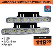 Autogear 6 LED Slimline Daytime Lights 150x18mm L-06LED-Per Pair