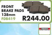 Front Brake Pads 138mm FDB419