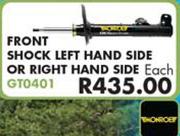 Front Shock Left Hand Side Or Right Hand Side GT0401