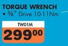 Torque Wrench 3/8" Drive TW01M
