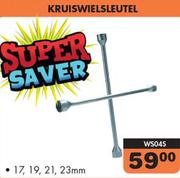 Autogear 17,19,21,23mm Kruiswielsleutel WS04S