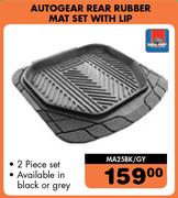 Autogear 2 Piece Rear Rubber mat Set With Flip MA25BK/GY