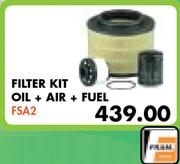 Filter Kit (Oil + Air + Fuel) FSA2 For Ford Ranger 2.2 TDCi 2012