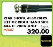Rear Shock Absorbers Left Or Right Hand Side 4x4 Hi Rider Only M8087 For Ford Ranger 2.2 TDCi 2012 