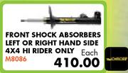 Front Shock Absorbers Left Or Right Hand Side 4x4 Hi Rider Only M8086 For Ford Ranger 2.2 TDCi 2012