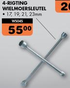 Auto Gear 4 Rigting Wielmoersleutel 17,19, 21,23mm WS04S