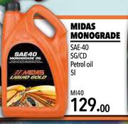 Midas Multigrade SAE-40 SG/CD 5Ltr Petrol Oil M140