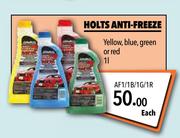 Holts Anti Freeze Yellow, Blue, Green Or Red 1Ltr AF1/1B/1G/1R-Each