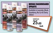 Midas Dashboard Sprays 300ml Various-Each