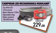 Midas Campgear LED Rechargeable Headlamp LAM3LEDR