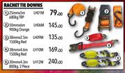 Midas Ratchet Tie Downs (30mm x 4.3m / 800kg 2-Piece) LH06M