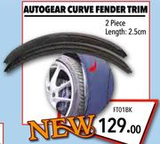 Autogear 2 Piece Curve Fender Trim 2.5cm Long FT01BK