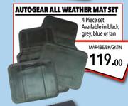 Autogear All Weather 4 Piece Mat Set MAR4BE/BK/GY/TN