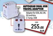 Autogear Dual USB Travel Adaptor UA4-Each