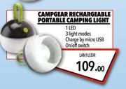Campgear Rechargeable Portable Camping LAN1LEDR