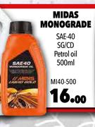 Midas Monograde SAE-40 SG/CD Petrol Oil MI40-500-500ml