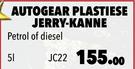 Autogear Plastiese Jerry Kanne Petrol Of Diesel JC22-5Ltr