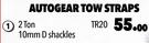 Autogear Tow Straps 2 Ton 10mm D Shackles TR20