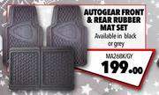 Autogear Front & Rear Rubber Mat Set MA26BK/GY