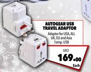 Autogear USB Travel Adaptor UA3-Each
