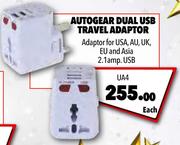 Autogear Dual USB Travel Adaptor UA4-Each