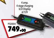 Pro User Advanced Smart Chargers 4 Amp 4 Stage Charging LCD Display 6/12V PSD004