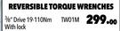 Midas Reversible Torque Wrenches 3/8" Drive 19-110Nm With Lock TW01M