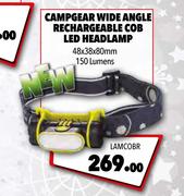 Campgear Wide Angle Rechargeable Cob LED Headlamp 150 Lumens LAMCOBR-48 x 38 x 80mm
