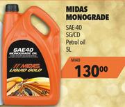 Midas Monograde SAE-40 SG/CD Petrol Oil MI40-5Ltr