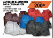 Autogear 4 Piece Aluminium Look Car Mat Sets MA-ALA/B/C/R/BK
