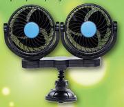 Autogear 12V 7W Plug Single Speed Double Head Car Fan 5" With 360° Rotation CF30012V