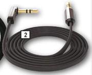 Autogear Aux Cable 3.5mm Cable Aluminium Housing 1m Cable Length 90° Cable Flat TPE Design TPE AUX02