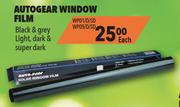 Autogear Window Film Black & Gray Light, Dark & Super Dark WF01/D/SD WF05/D/SD-Each