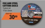 Fox ABR Steel Cutting Disc 5 Piece Set 115 x 1.0mm FOX91100