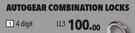 Autogear Combination Locks 4 Digits LL3