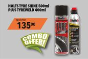 Holts Tyre Shine 500ml Plus Tyreweld 400ml-Combo TW1/HFTS1