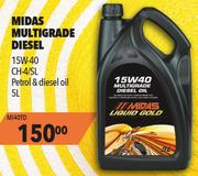 Midas Multigrade 15W-40 Diesel Oil CH-4/SL-5Ltr
