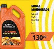 Midas Monograde SAE-40 Petrol Oil SG/CD-5Ltr
