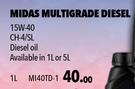 Midas Multigrade Diesel 15-40 CH-4/L Diesel Oil MI40TD 1-1Ltr