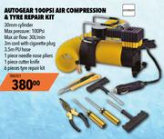 Autogear 100PSI Air Compression & Tyre Repair Kit TRKIT01