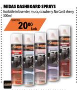 Midas Dashboard Sprays (Various)-300ml Each