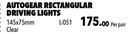 Autogear Rectangular Driving Lights (Clear) 145x75mm L-051-Per Pair